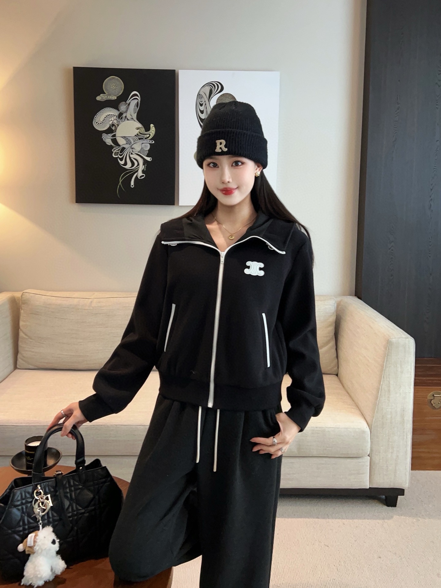 Hooded nylon jacket