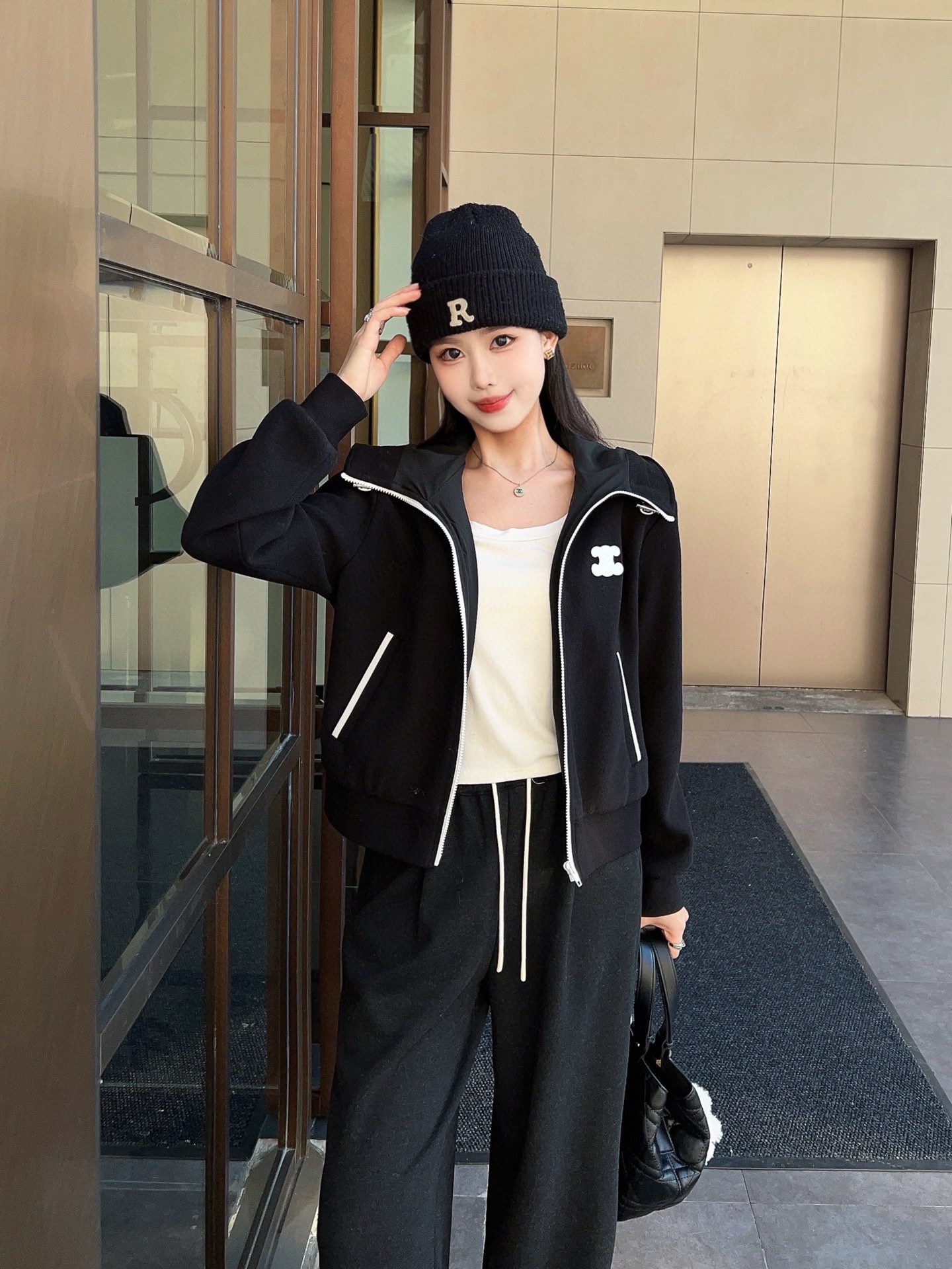 Hooded nylon jacket