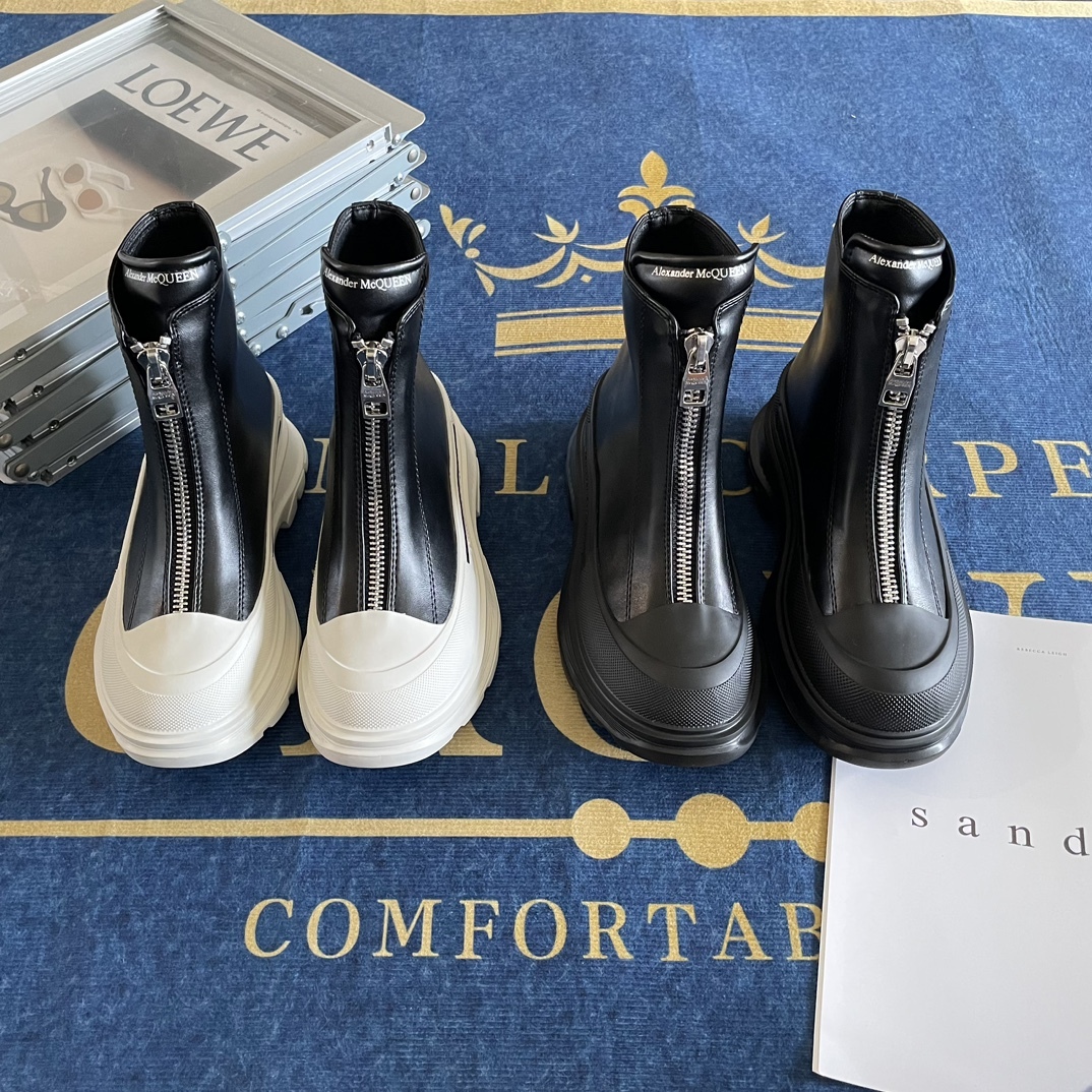 Front zipper Martin boots Platform ankle boots