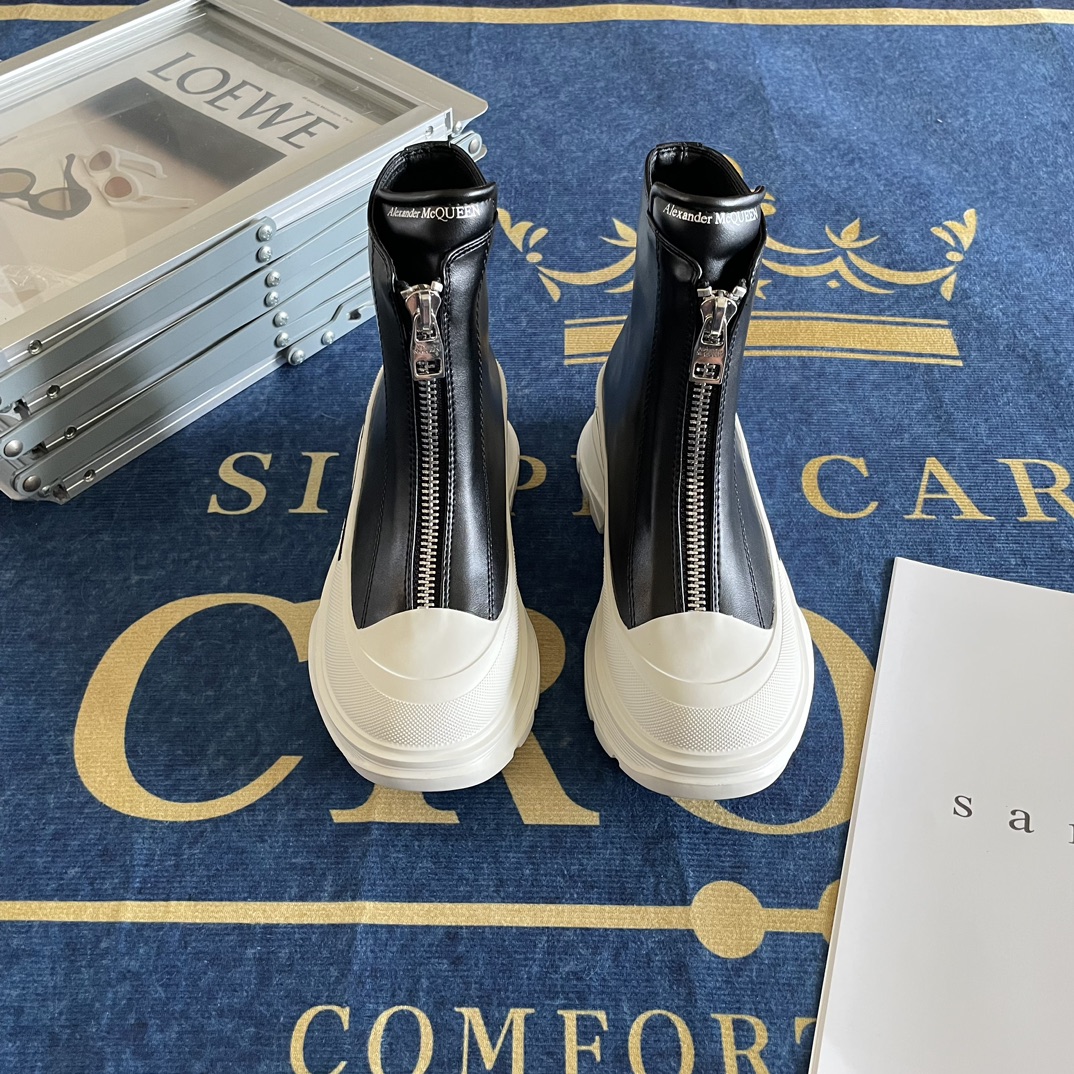 Front zipper Martin boots Platform ankle boots