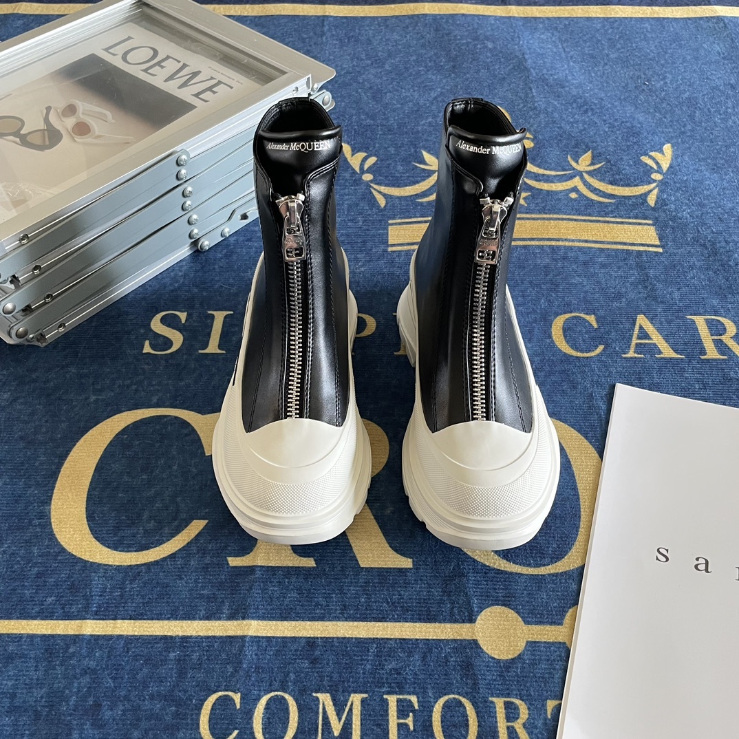 Front zipper Martin boots Platform ankle boots