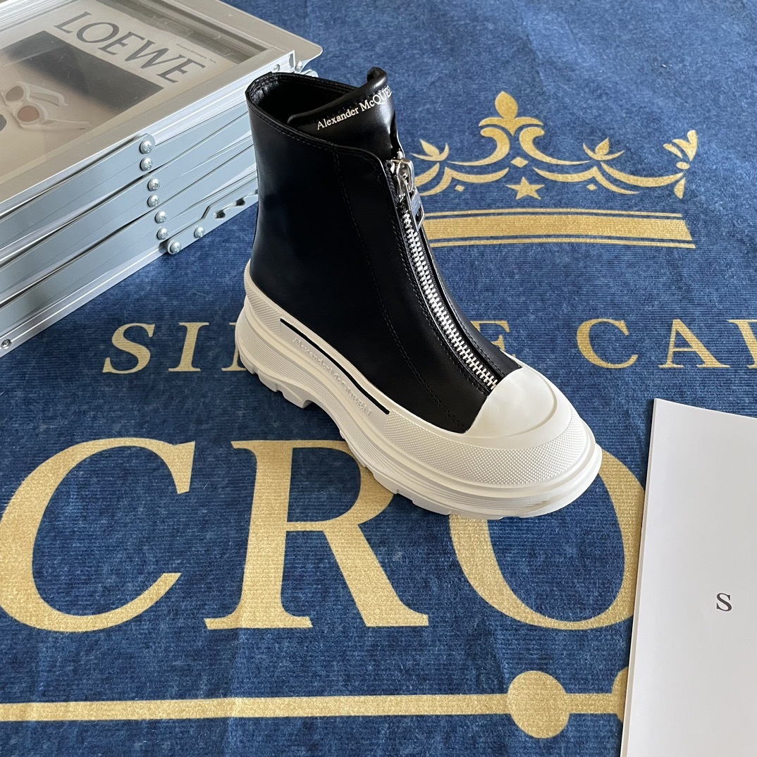 Front zipper Martin boots Platform ankle boots