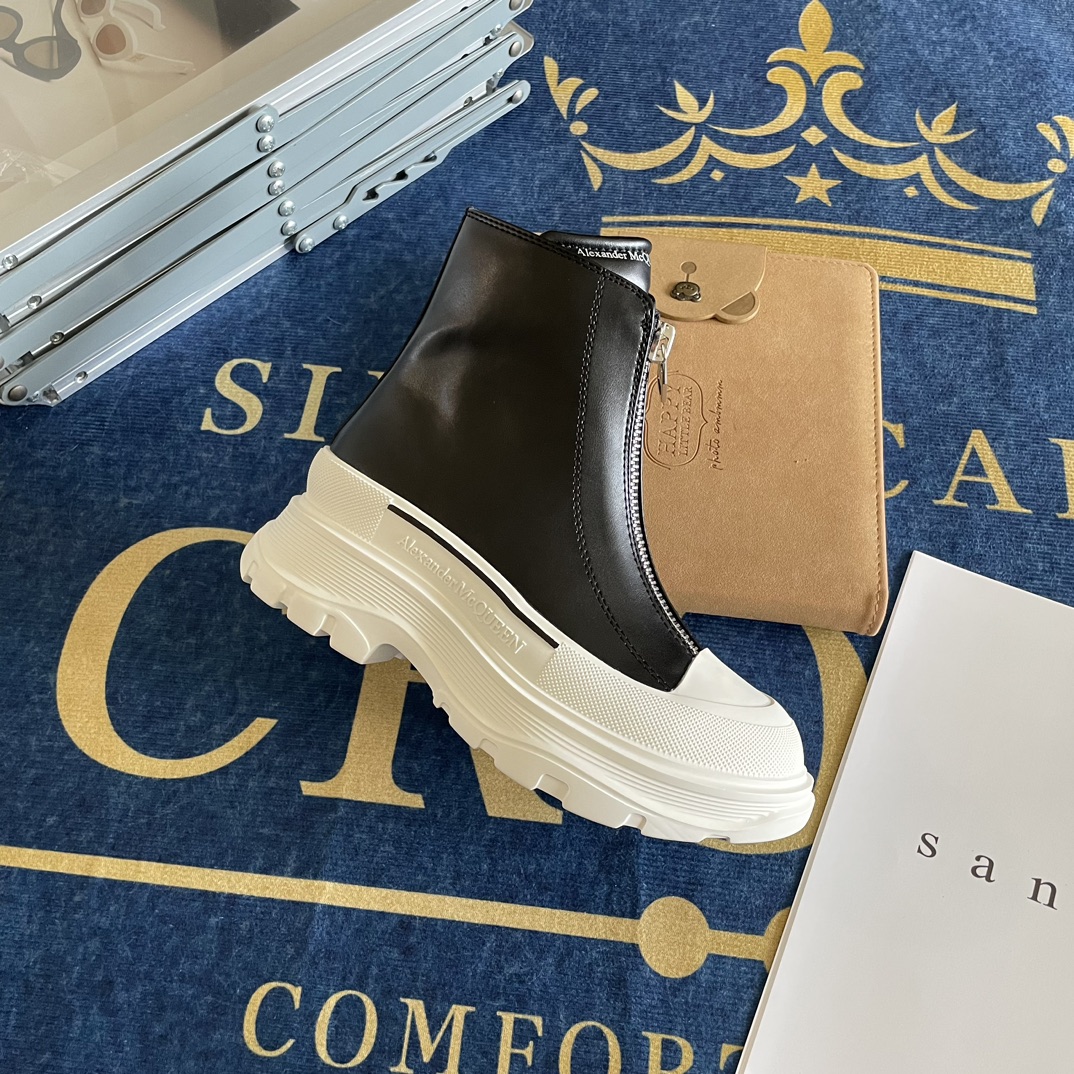 Front zipper Martin boots Platform ankle boots