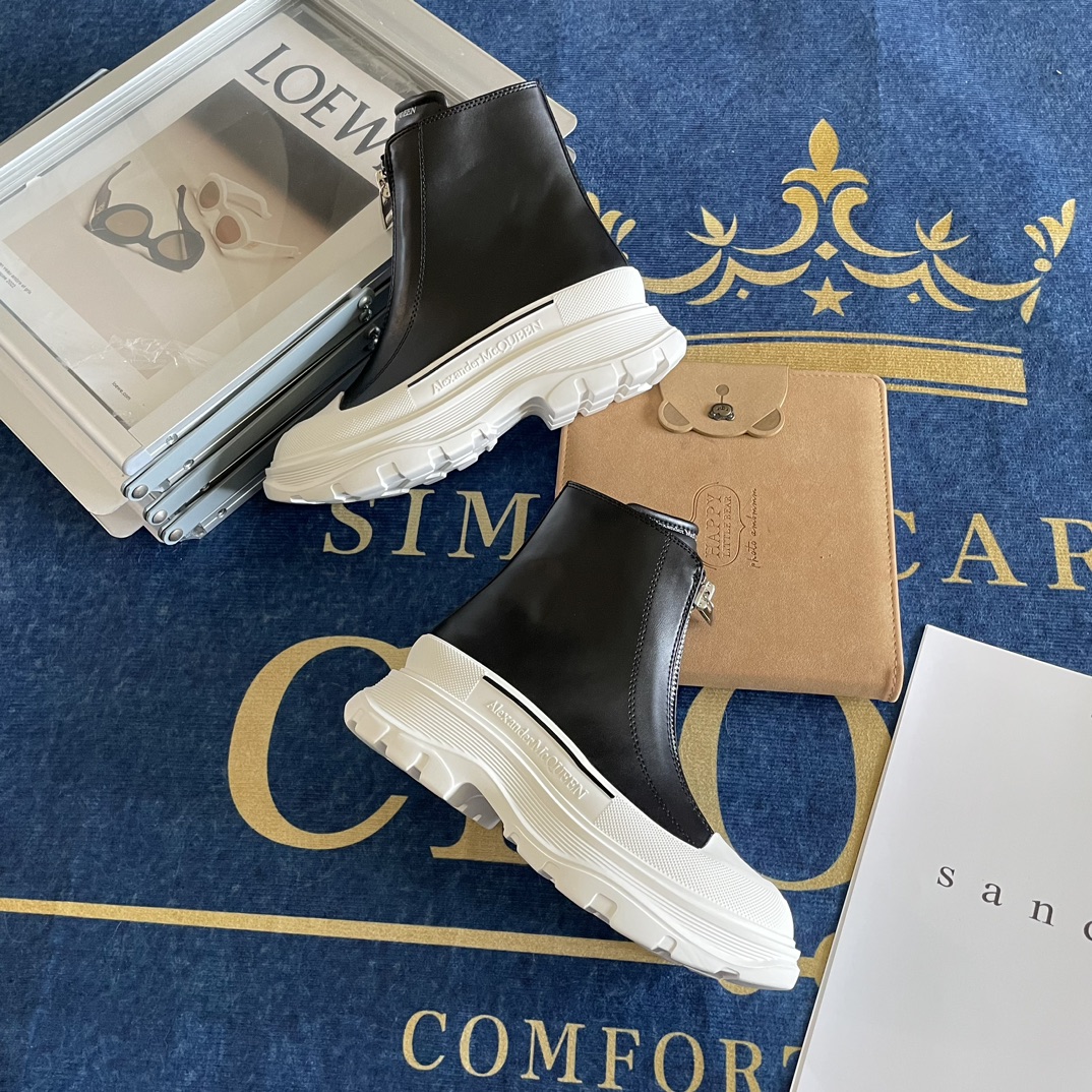 Front zipper Martin boots Platform ankle boots