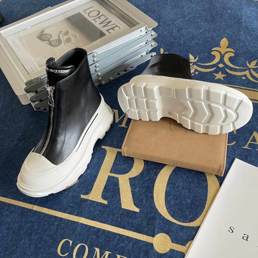 Front zipper Martin boots Platform ankle boots