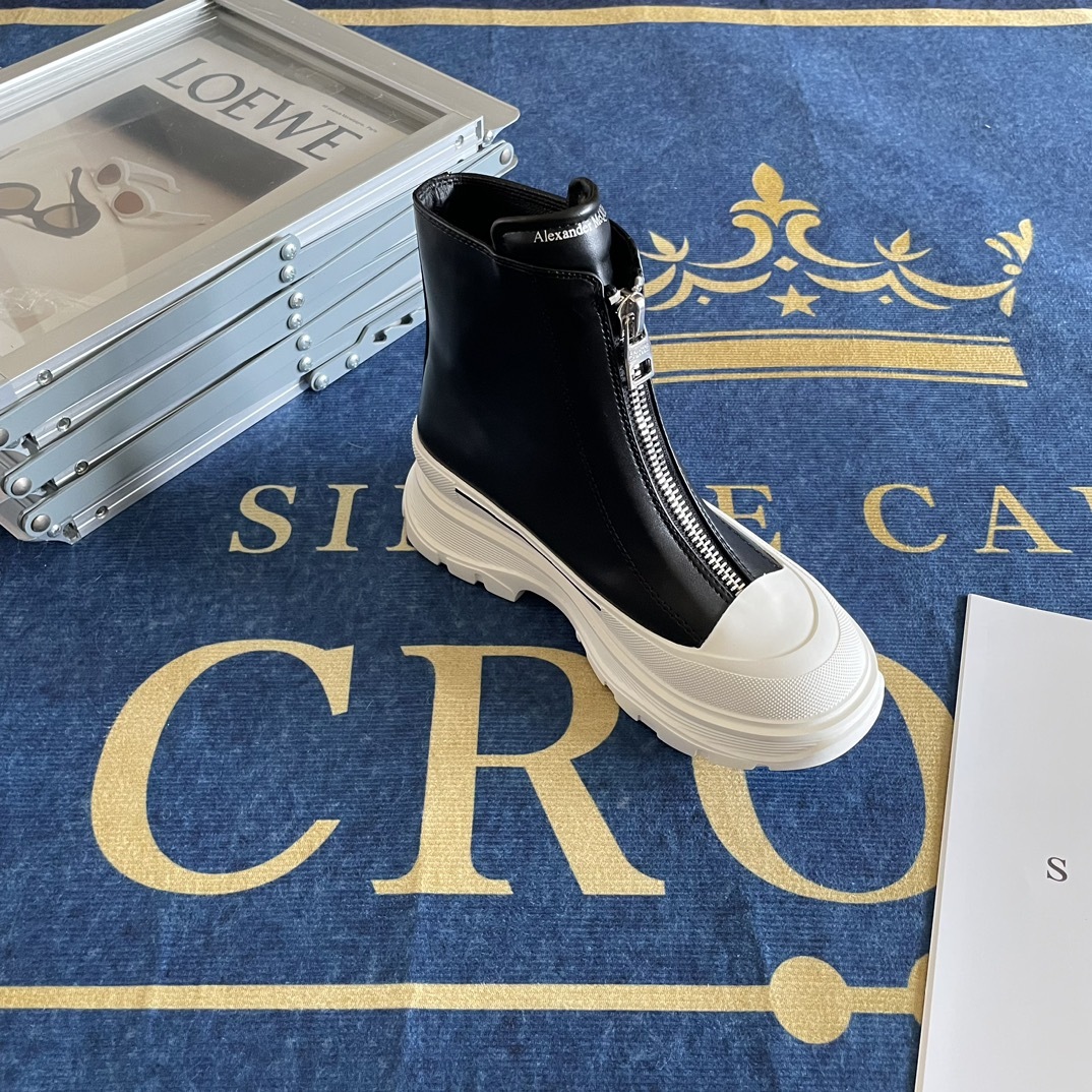 Front zipper Martin boots Platform ankle boots