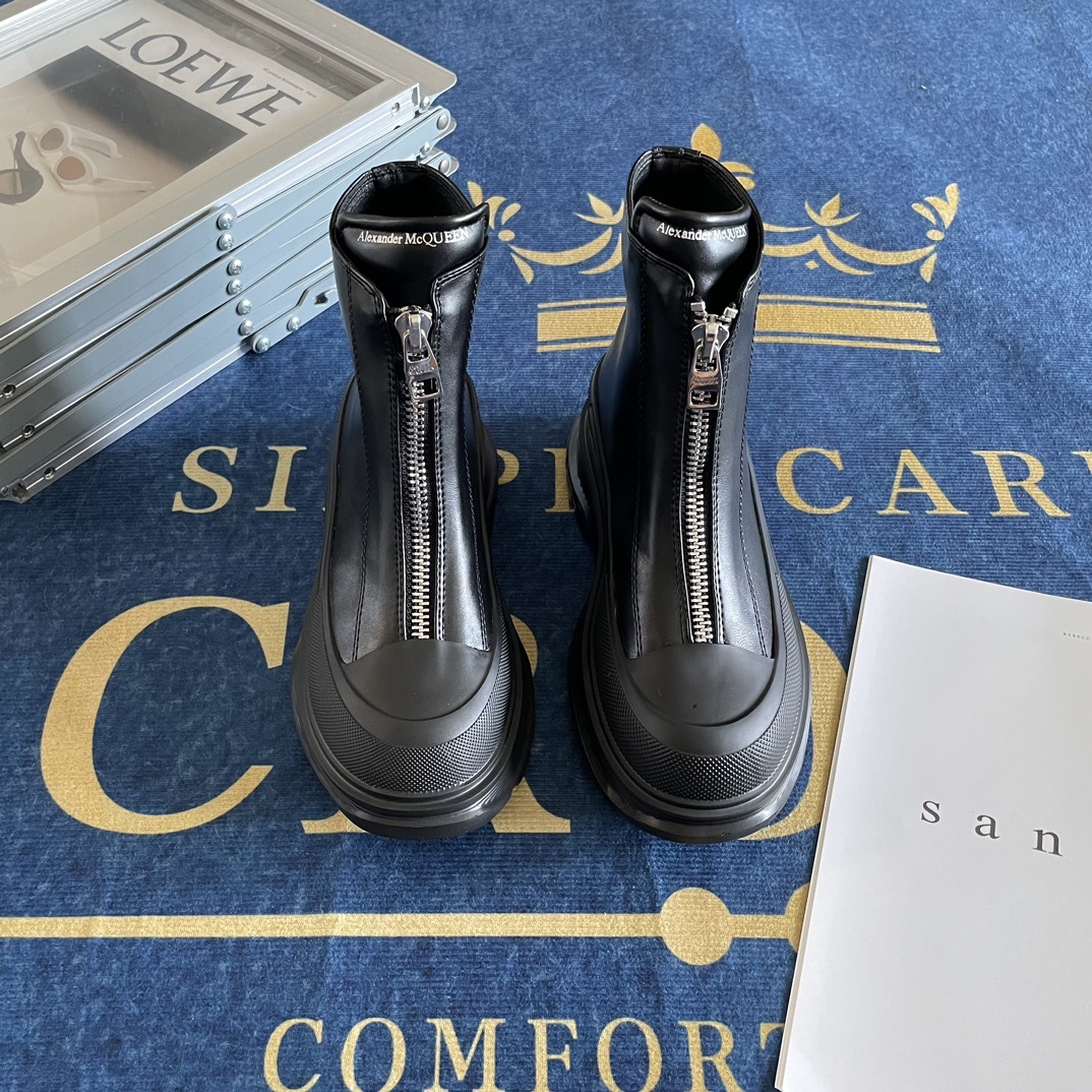 Front zipper Martin boots Platform ankle boots