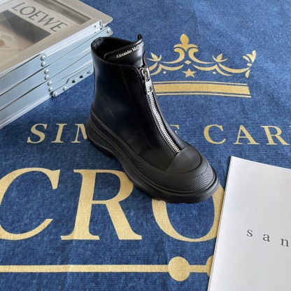 Front zipper Martin boots Platform ankle boots