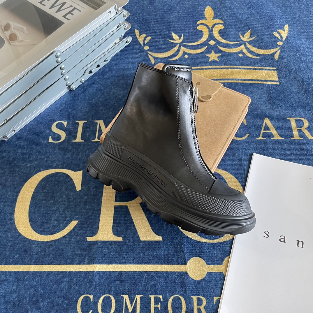 Front zipper Martin boots Platform ankle boots