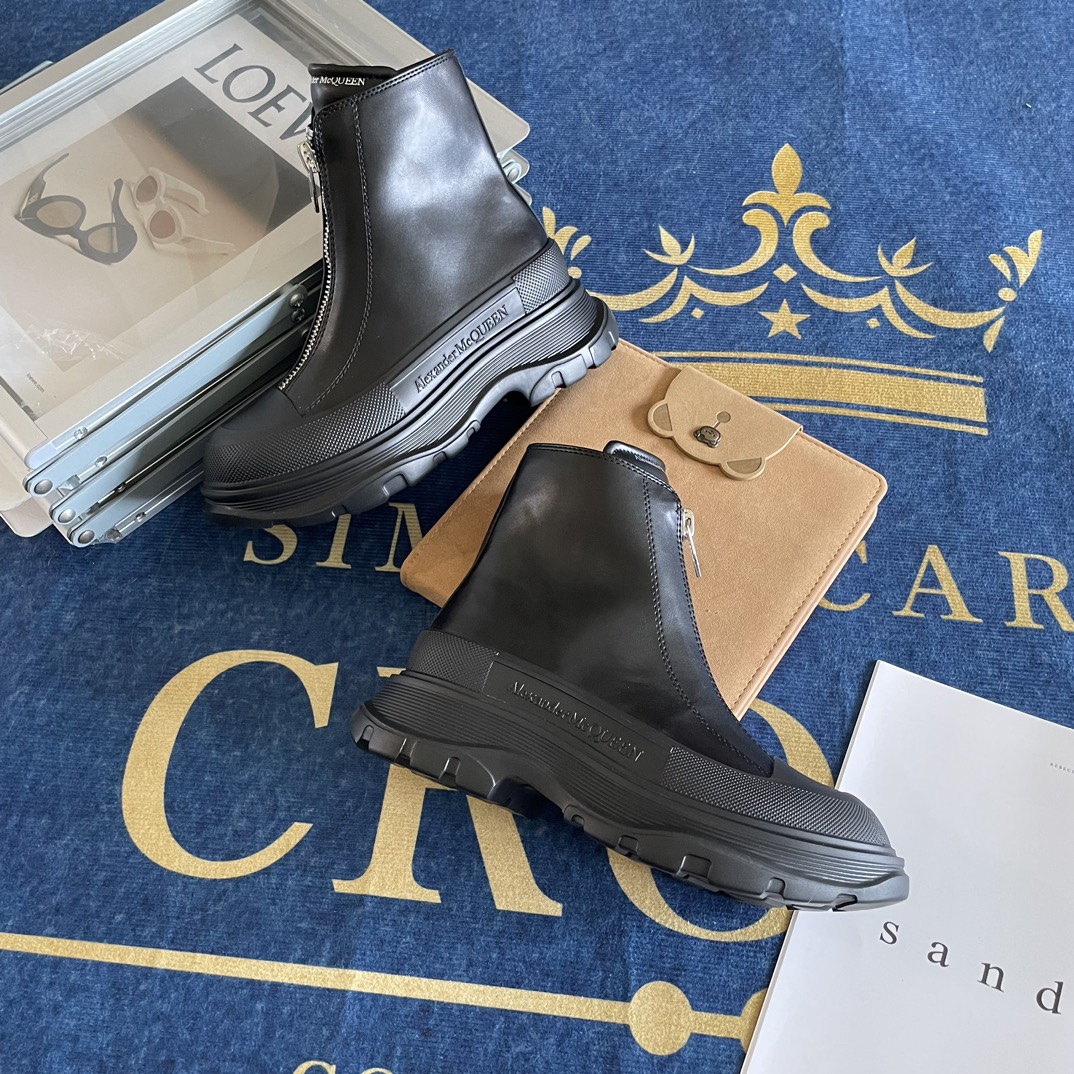 Front zipper Martin boots Platform ankle boots