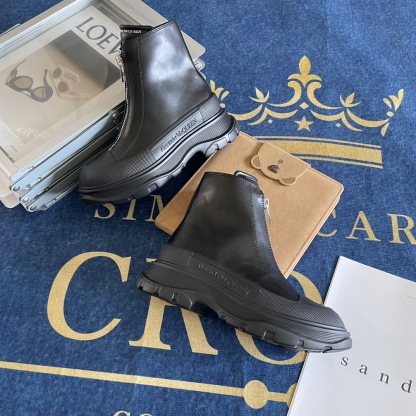 Front zipper Martin boots Platform ankle boots