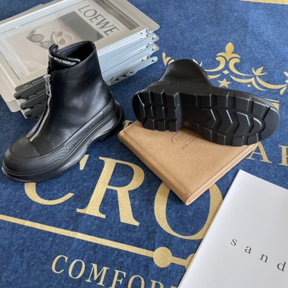 Front zipper Martin boots Platform ankle boots