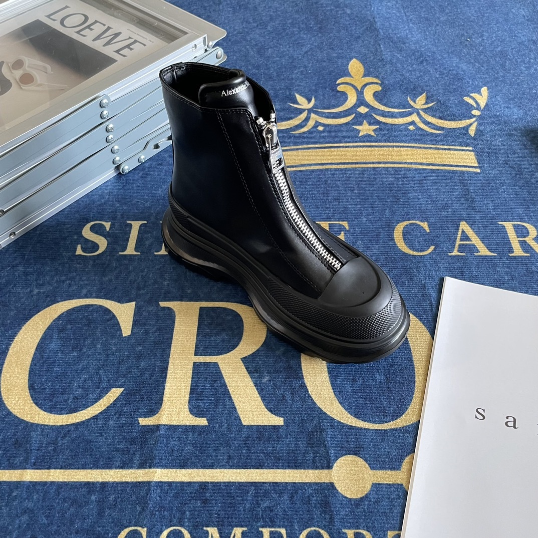 Front zipper Martin boots Platform ankle boots