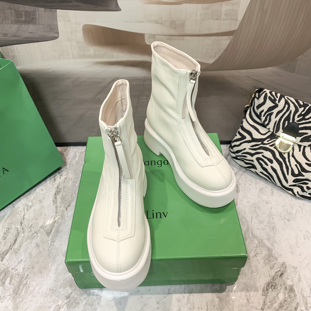 Front zipper martin boots