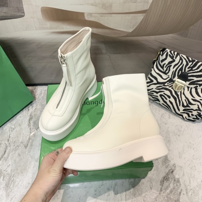 Front zipper martin boots