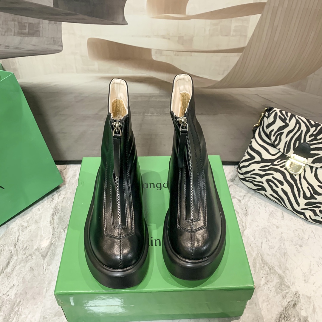 Front zipper martin boots