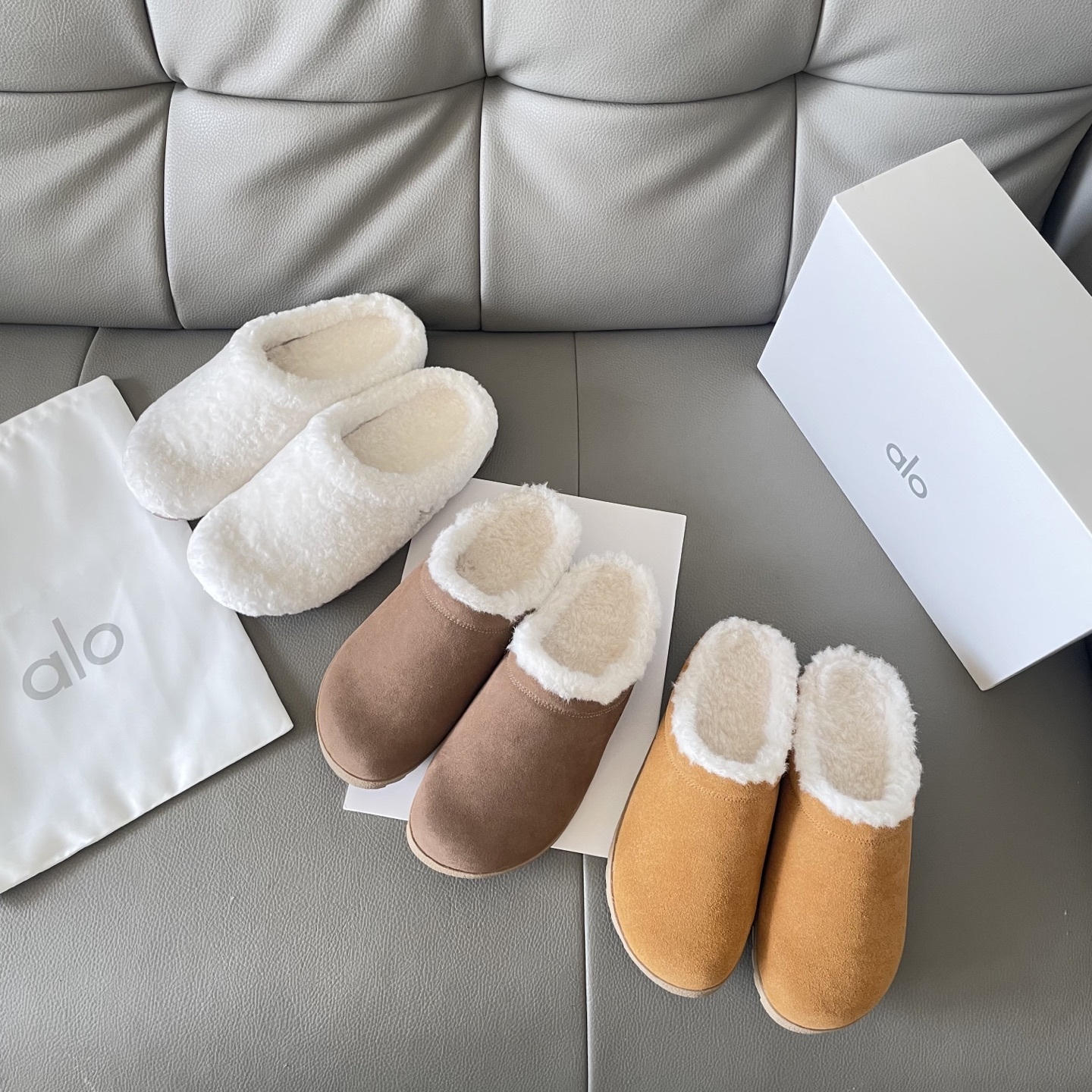 Autumn and winter lambswool slippers