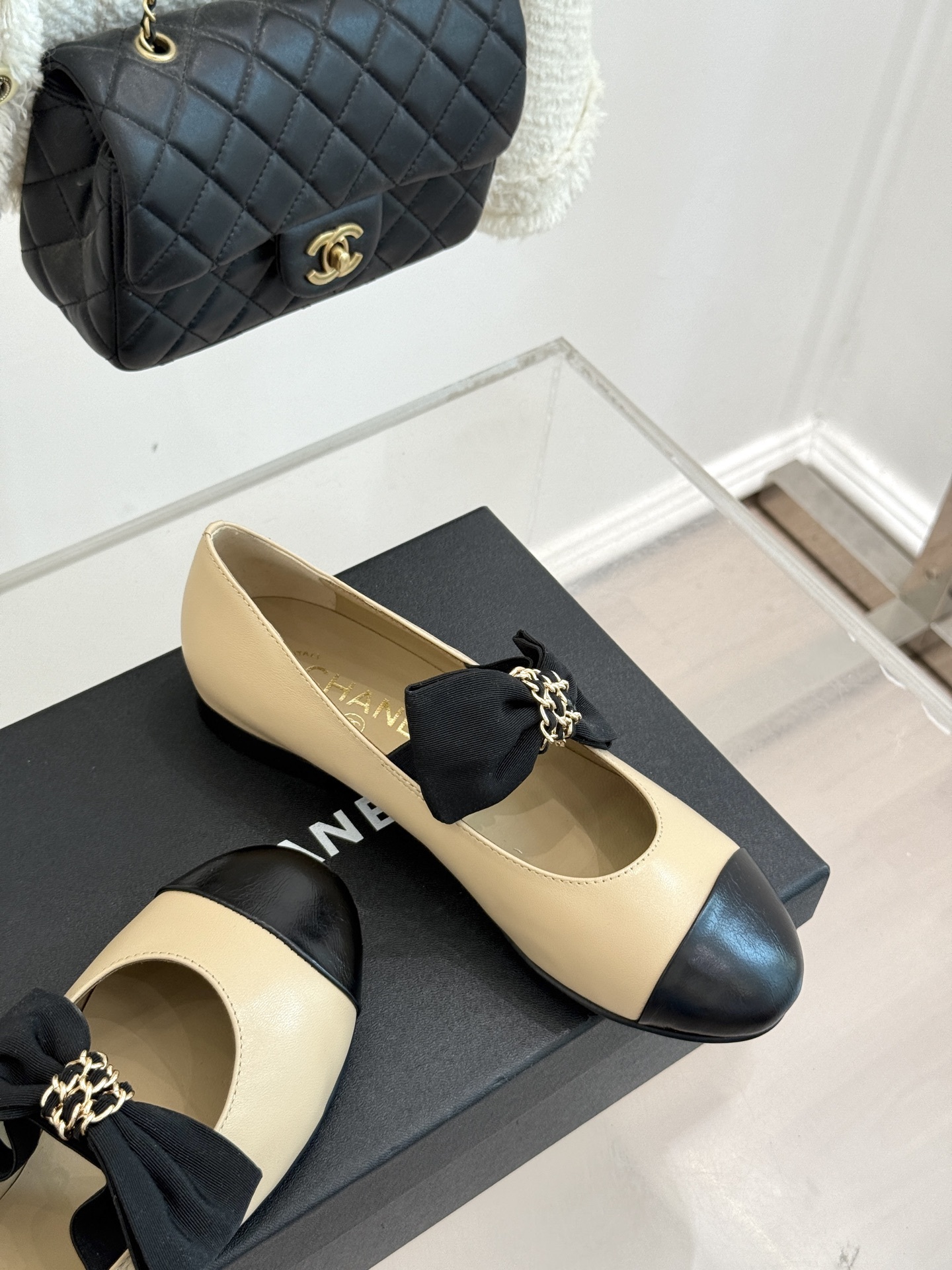 Chain Bow Colorblock Mary Janes