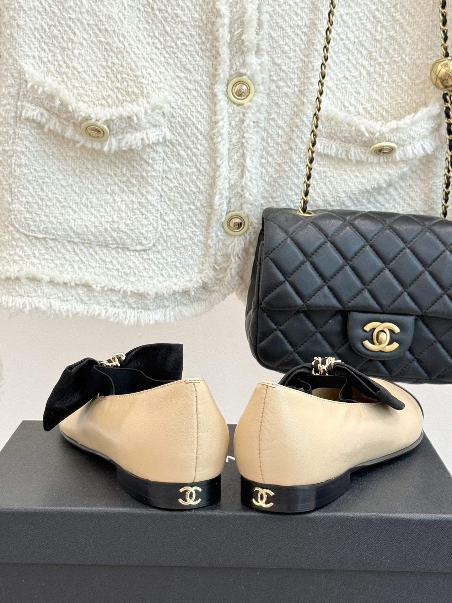 Chain Bow Colorblock Mary Janes