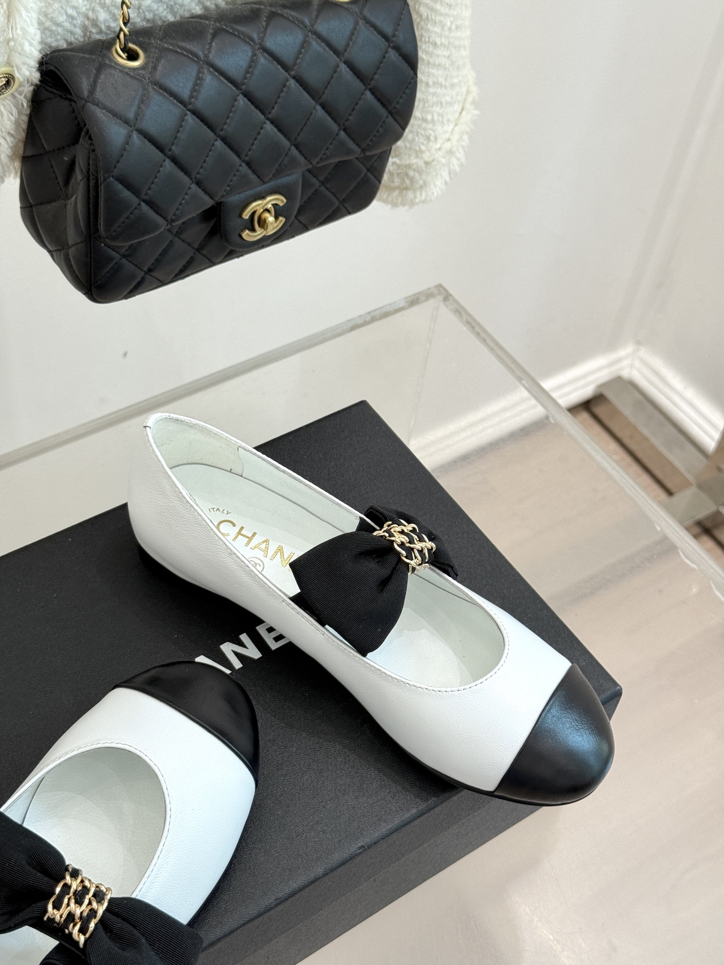 Chain Bow Colorblock Mary Janes