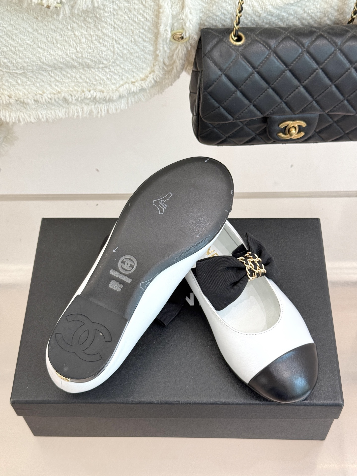 Chain Bow Colorblock Mary Janes