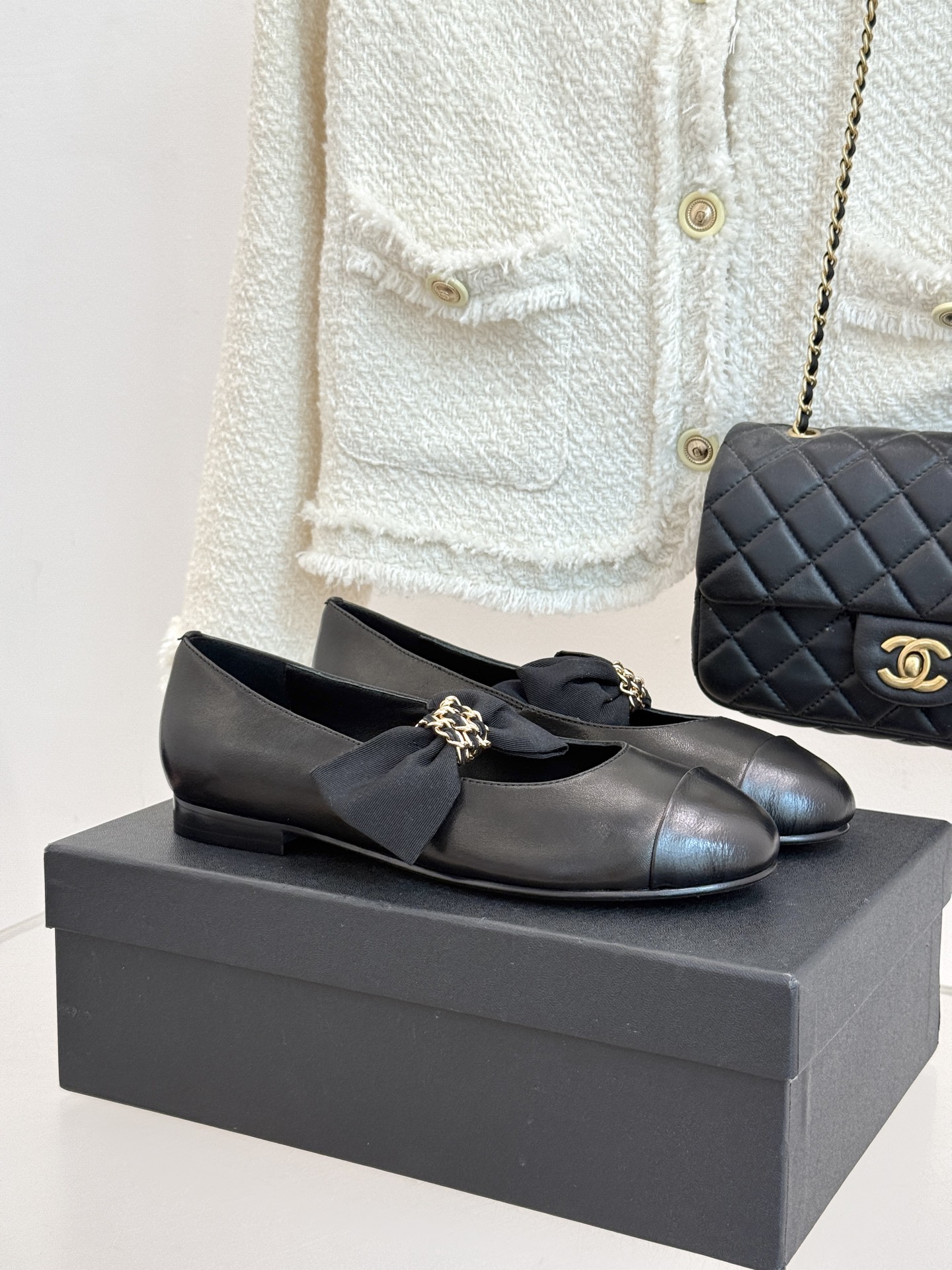 Chain Bow Colorblock Mary Janes