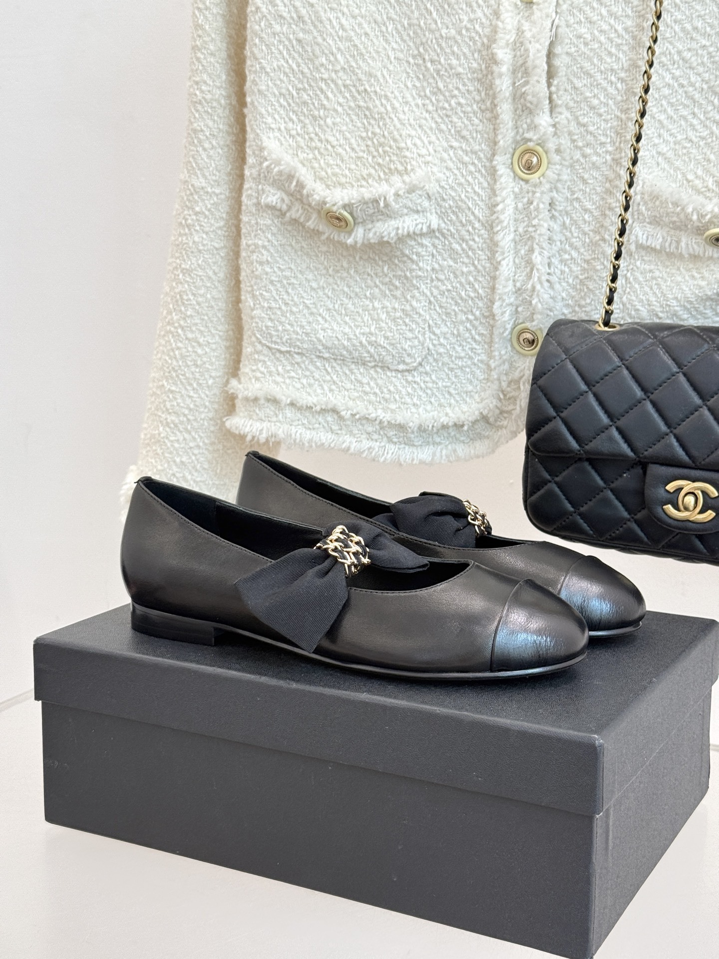 Chain Bow Colorblock Mary Janes