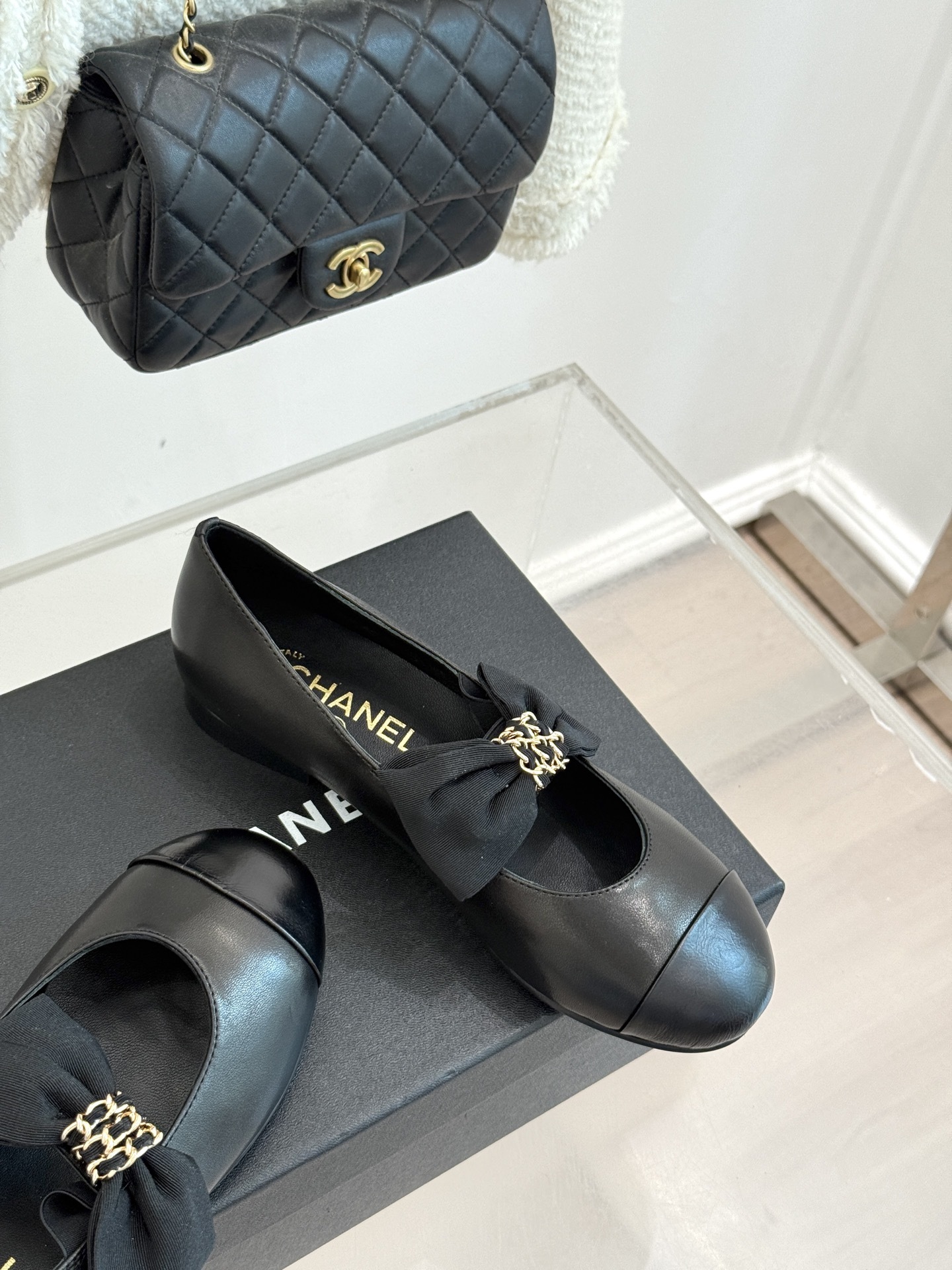 Chain Bow Colorblock Mary Janes