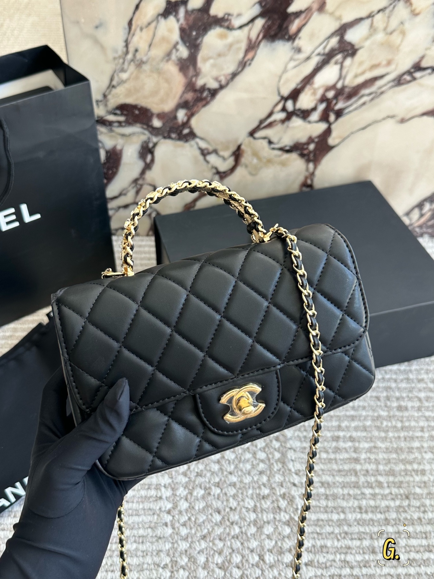 Leather chain handle 20*12