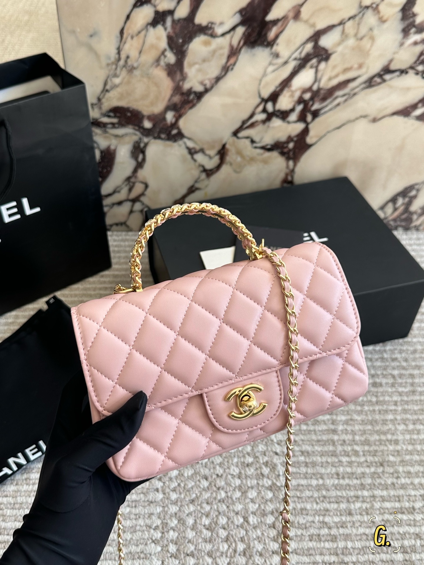 Leather chain handle 20*12