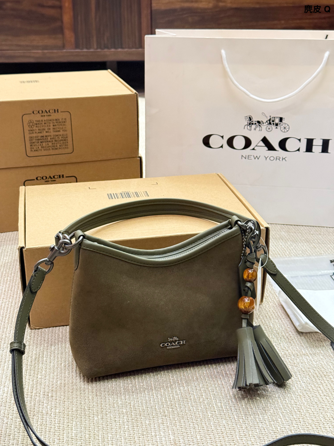 Suede retro hobo bag 19*14