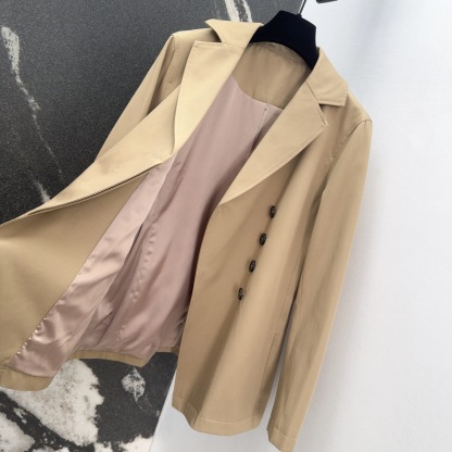 Side-breasted lapel trench coat