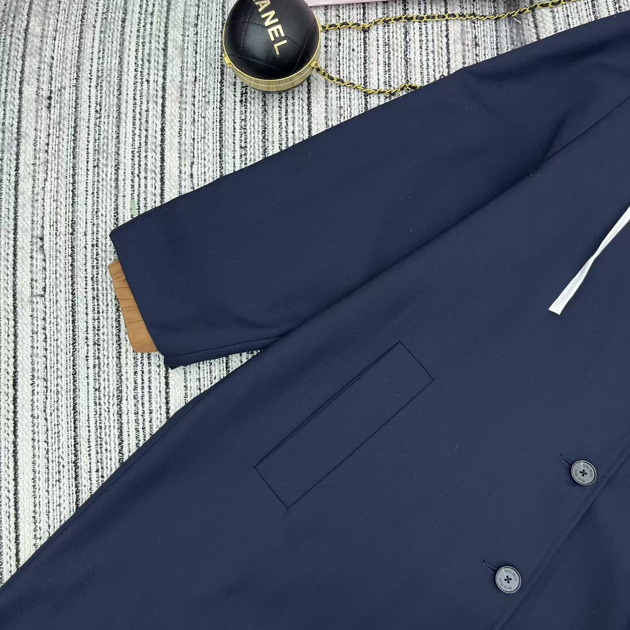 Reversible long hooded trench coat