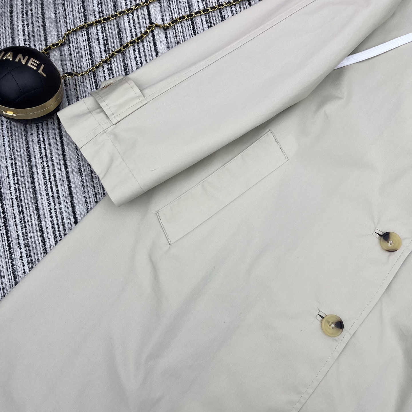 Reversible long hooded trench coat