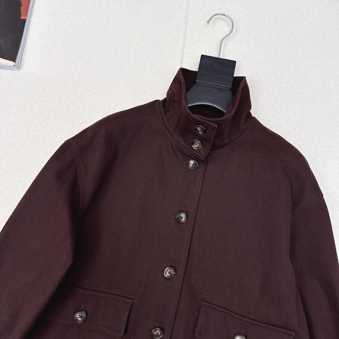 Double-layer decorative stand-up collar trench coat