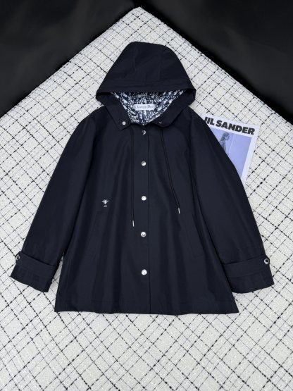 Plaid reversible lapel trench coat long coat single-breasted design