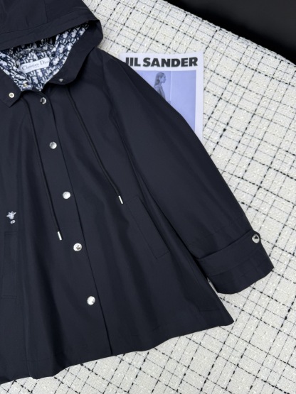 Plaid reversible lapel trench coat long coat single-breasted design