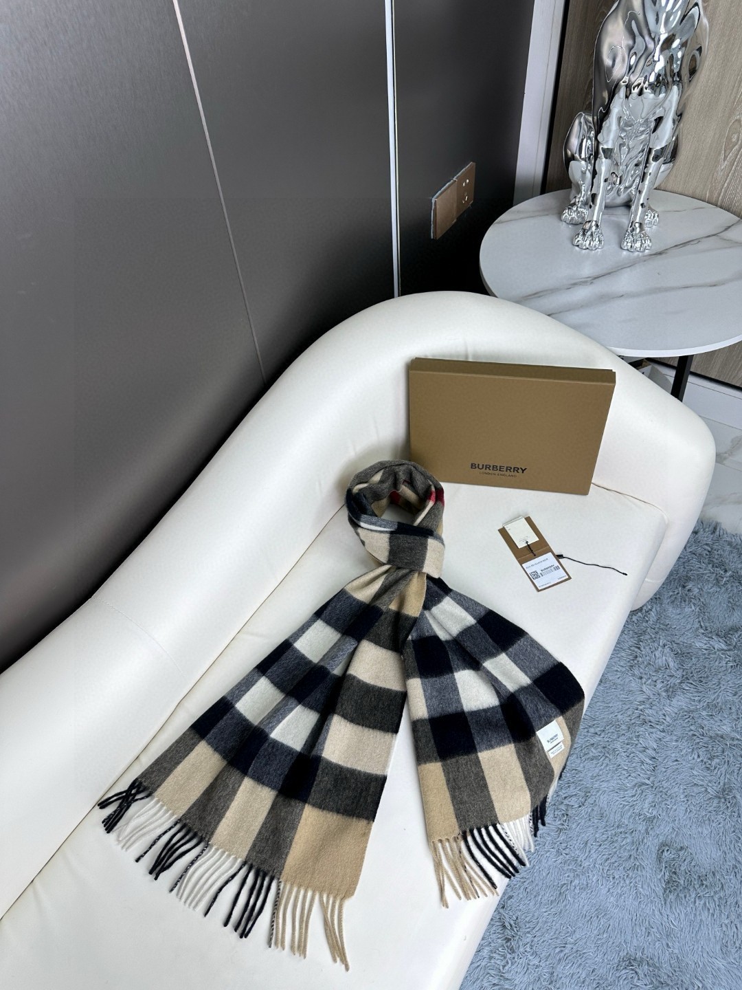 Classic cashmere plaid scarf 40*180cm