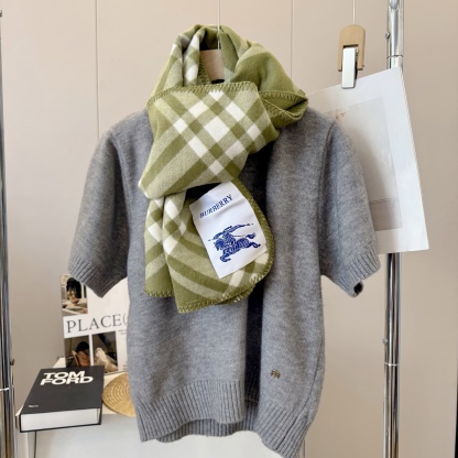 Thick-knit plaid scarf 30*180cm