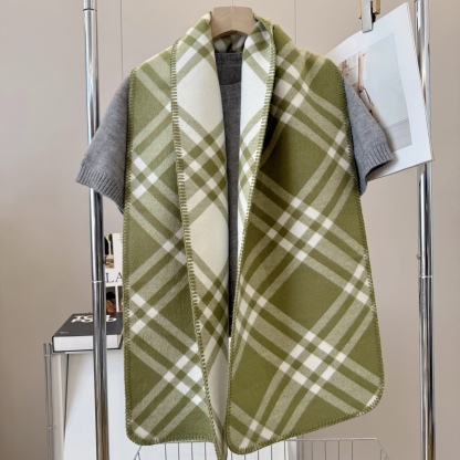 Thick-knit plaid scarf 30*180cm