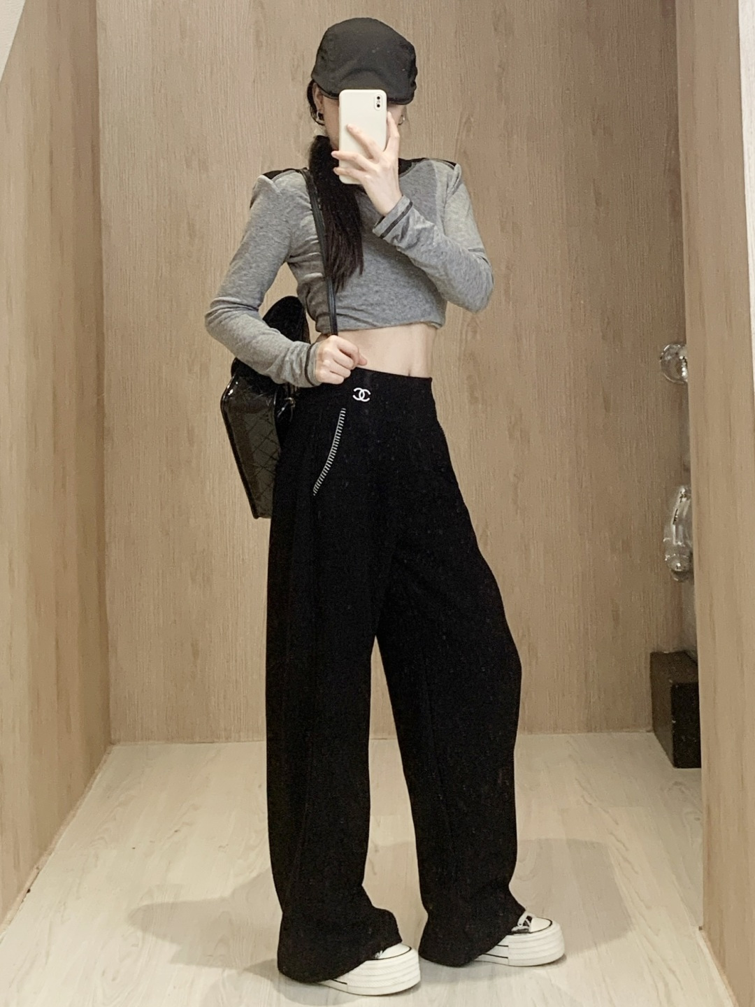 Double C logo wide-leg pants
