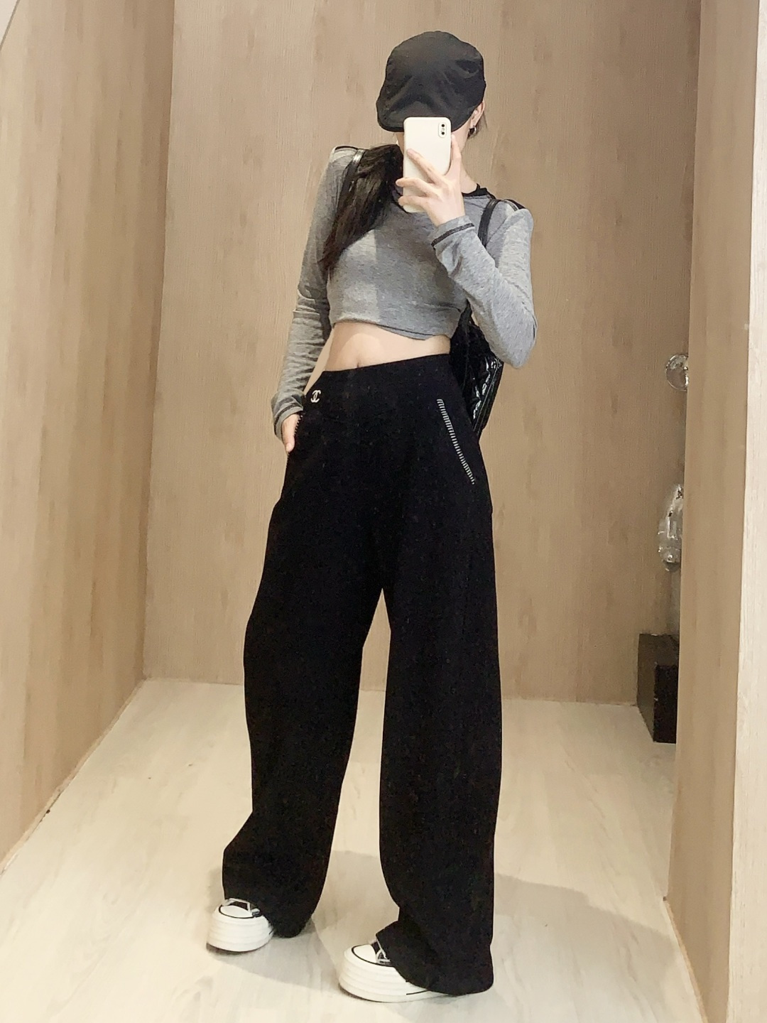 Double C logo wide-leg pants