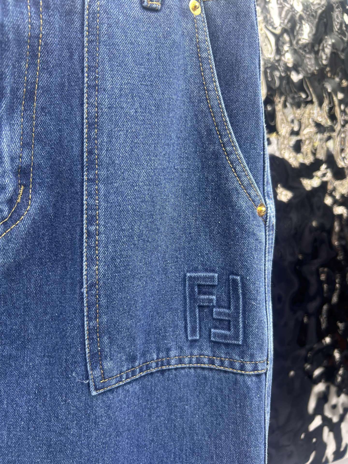 FF Embossed Jeans