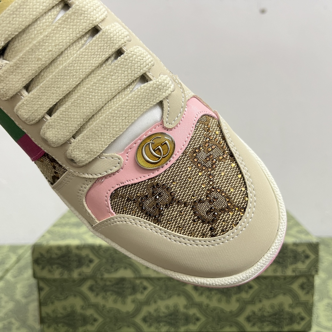 Color-blocked rhinestone casual shoes
