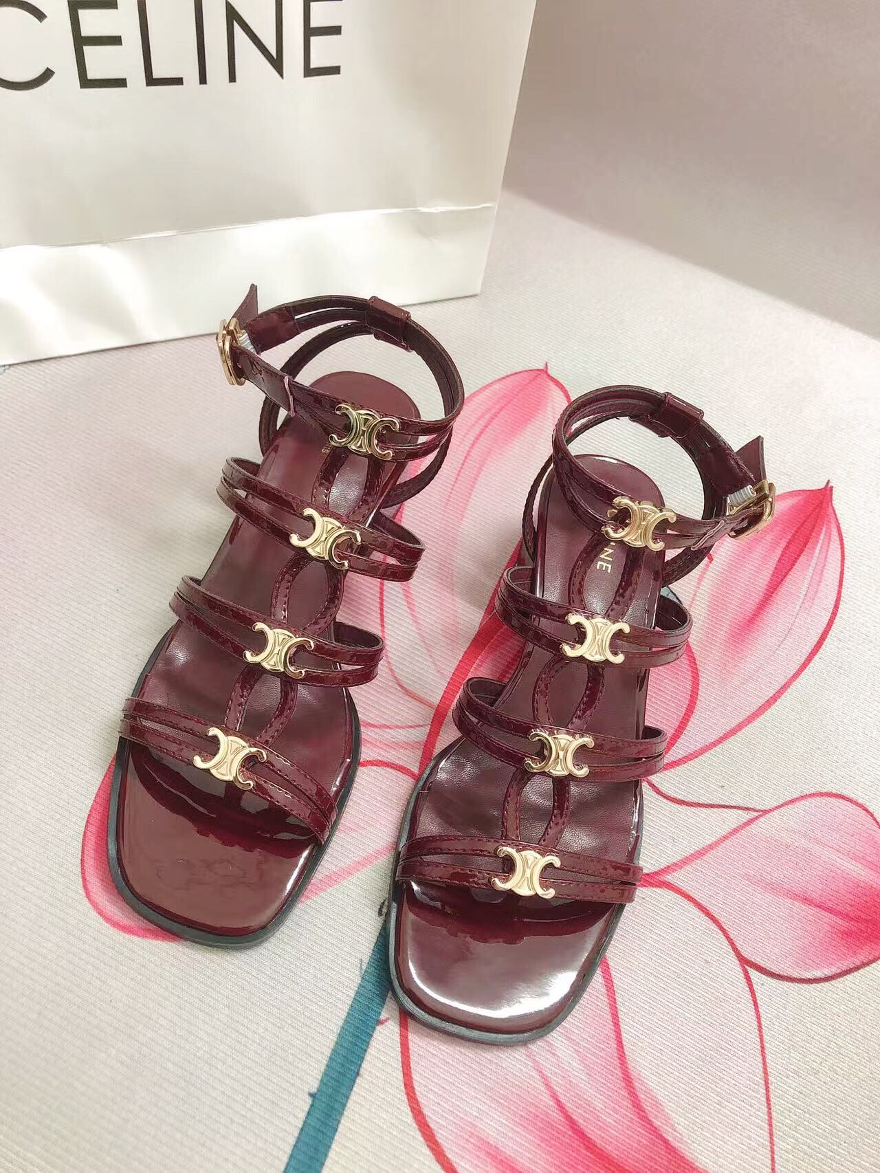 Arc de Triomphe Chunky Heel Sandals Roman Sandals 4.5cm