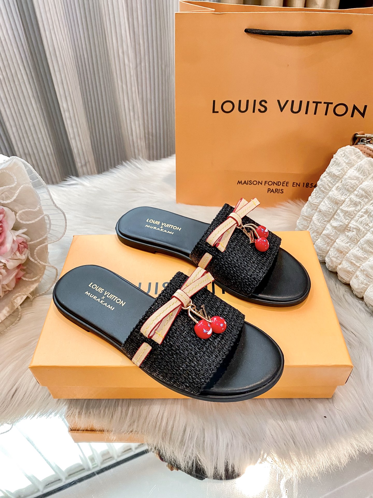 Cherry buckle slippers sandals 35-42