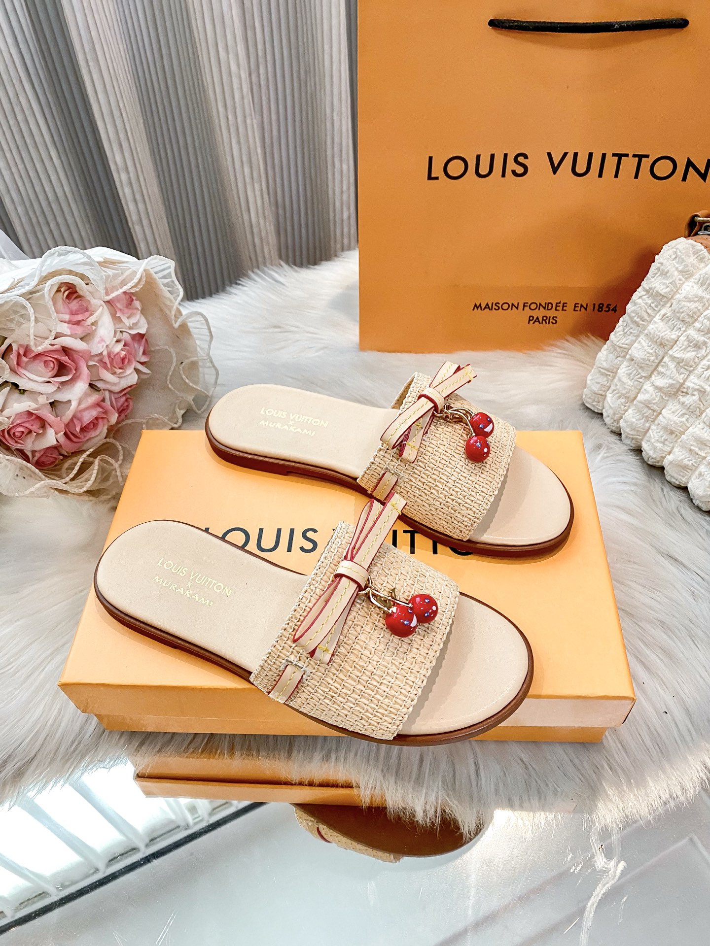 Cherry buckle slippers sandals 35-42