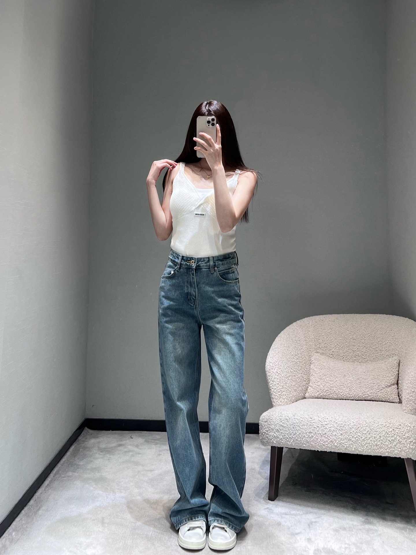 Retro high-waisted jeans SML
