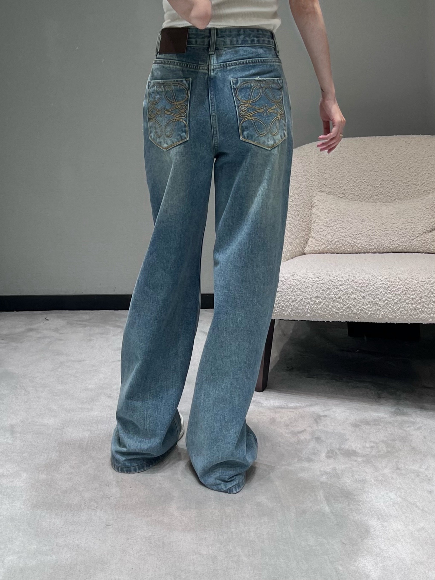 Retro high-waisted jeans SML