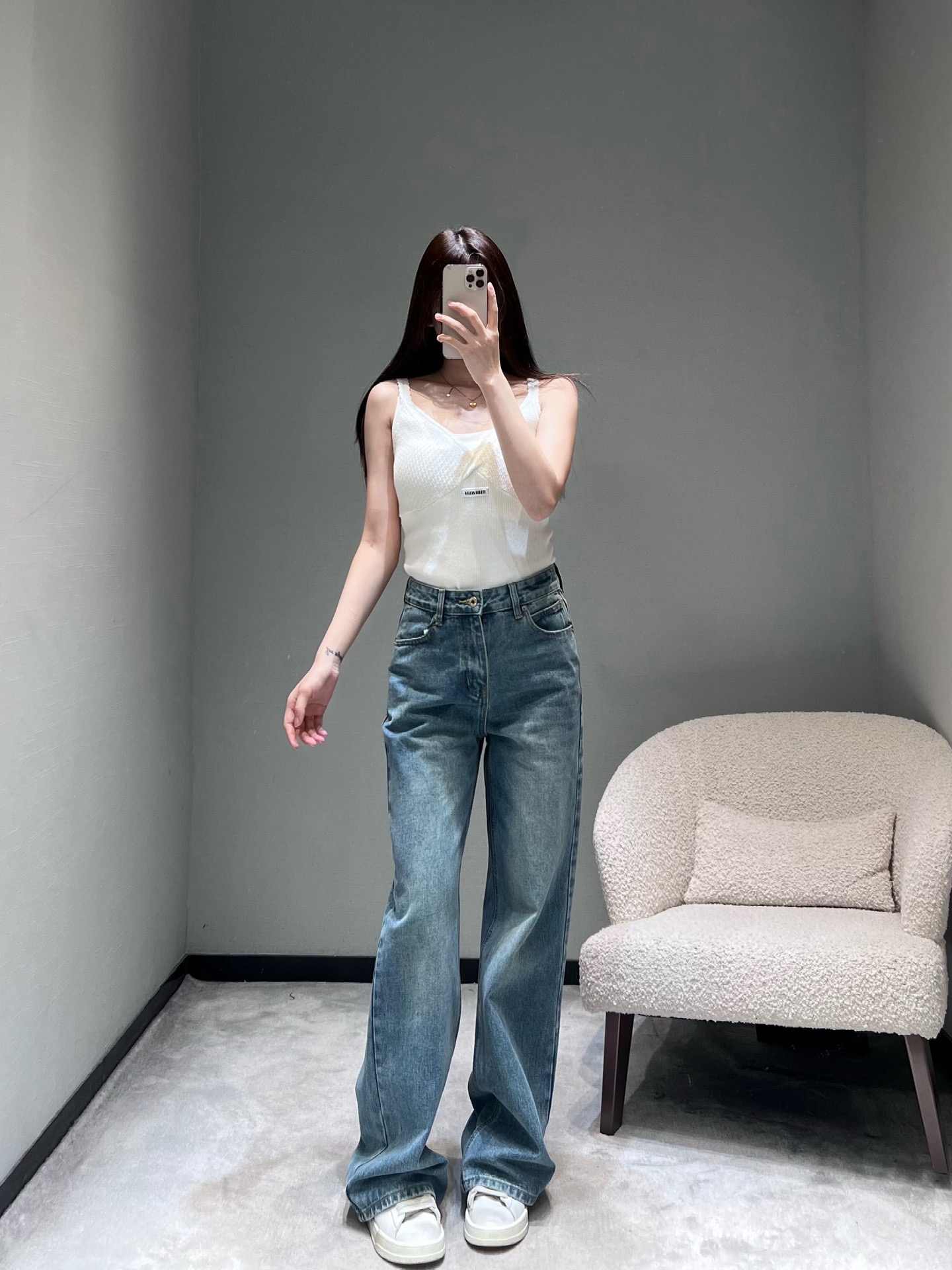Retro high-waisted jeans SML
